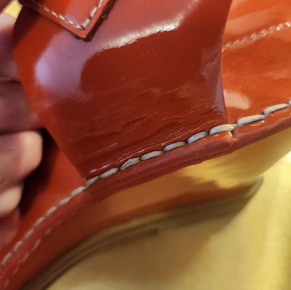 Orange Diane Von Furstenberg Wedge Sandals Size 9 - Picture 6 of 12